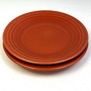 FiestaWare Classic Rim Salad Dessert Plate 10.25” Radioactive Red Set of 2